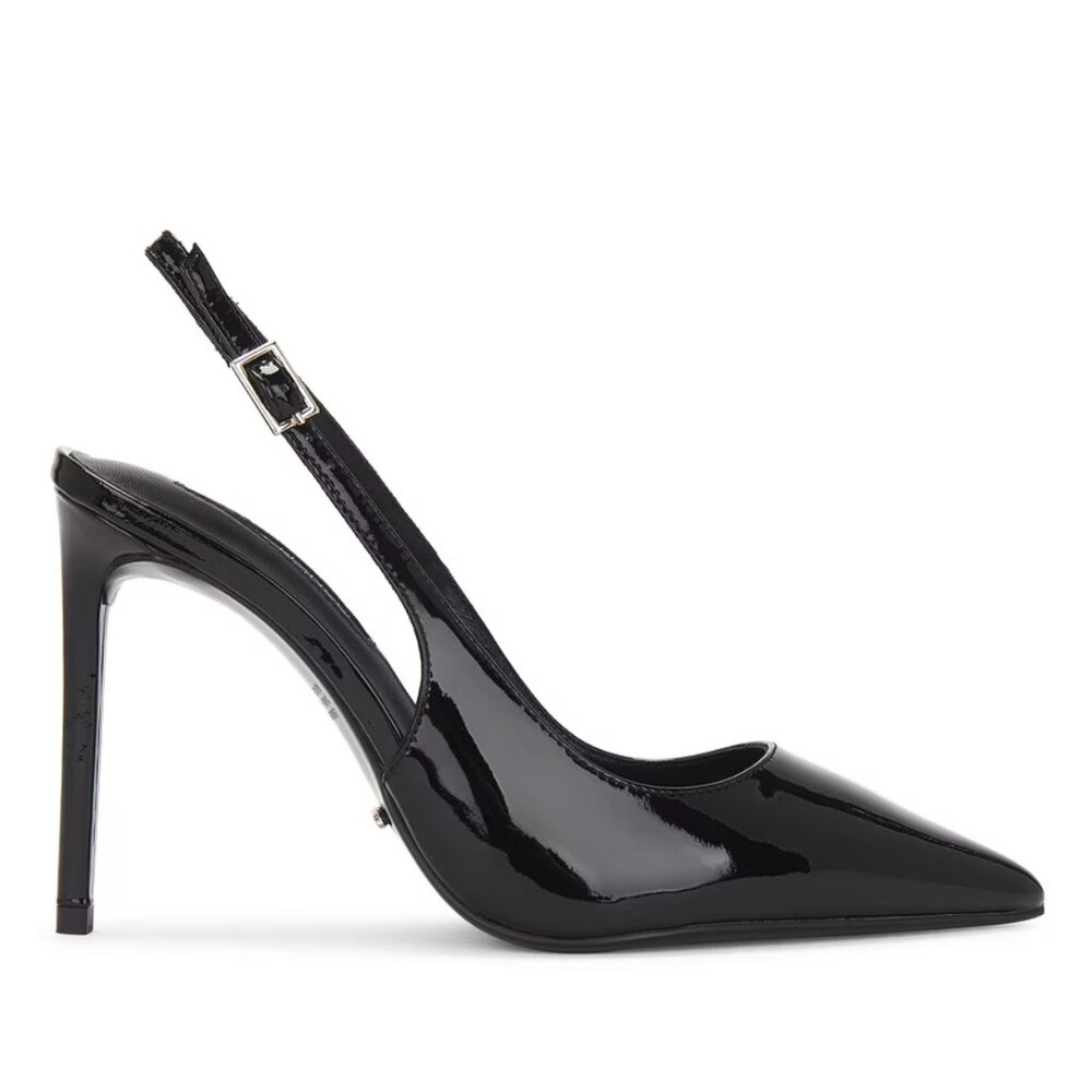 Tony Bianco Asti Pump in Black Patent Leather Pointed Toe Slingback Pump Heels